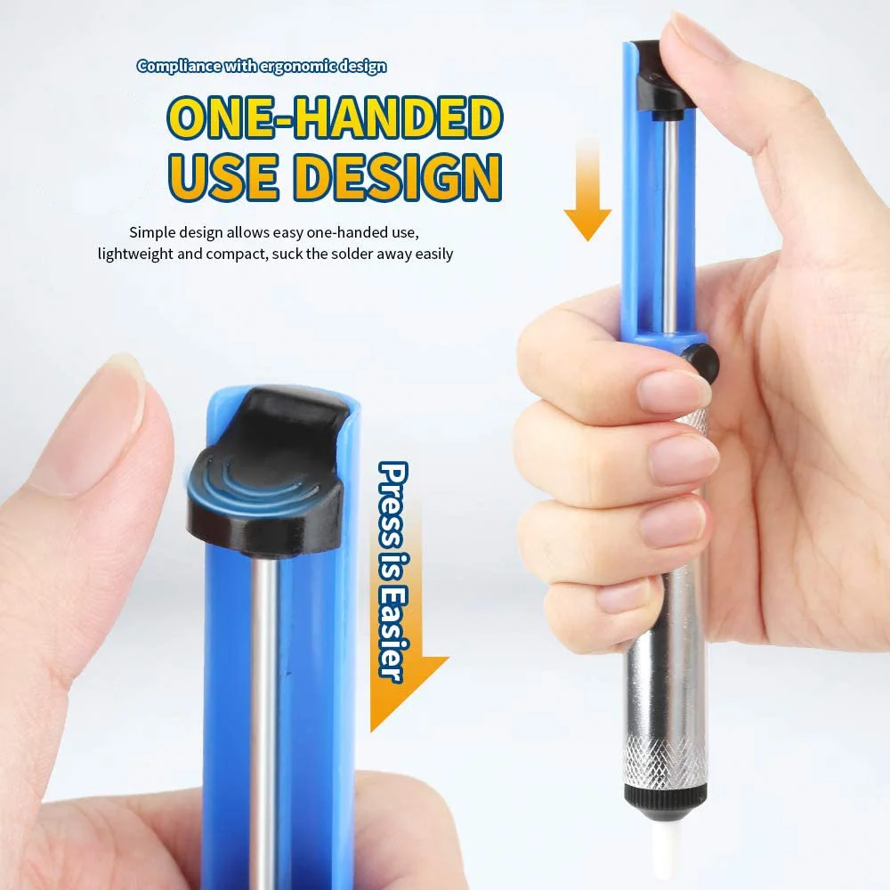 Desoldering Tool STONEGO Aluminum Metal Suction Pump Tin Gun Welding Pen Suction Cup Vacuum Removal Soldering Iron desoldering suction pump desoldering pump tin pump electrothermal solder sucker desoldering tool vacuum sucking pen soldering iron