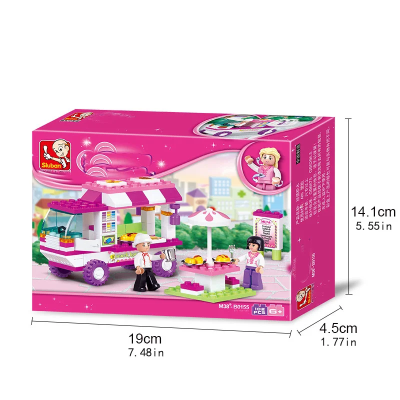 Building Blocks Toys 102PCS Fast Food Cart for Children Diy Girls Puzzle building blocks toys puzzle toys