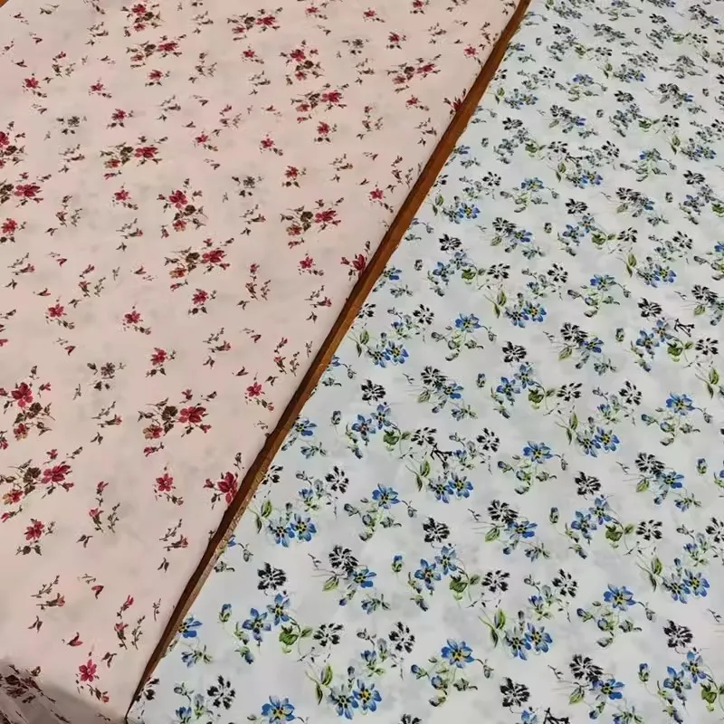 

Новинка 2024, европейский и американский маленький цветочный принт, имитация двойной крепированной ткани для женщин, платье, блузка ручной работы, сделай сам, Clth швейный