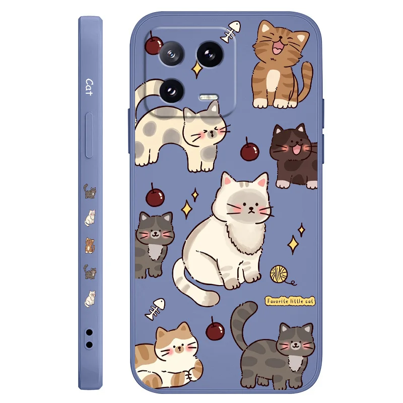 Adorable Cat Liquid Silicone Phone Case Cover