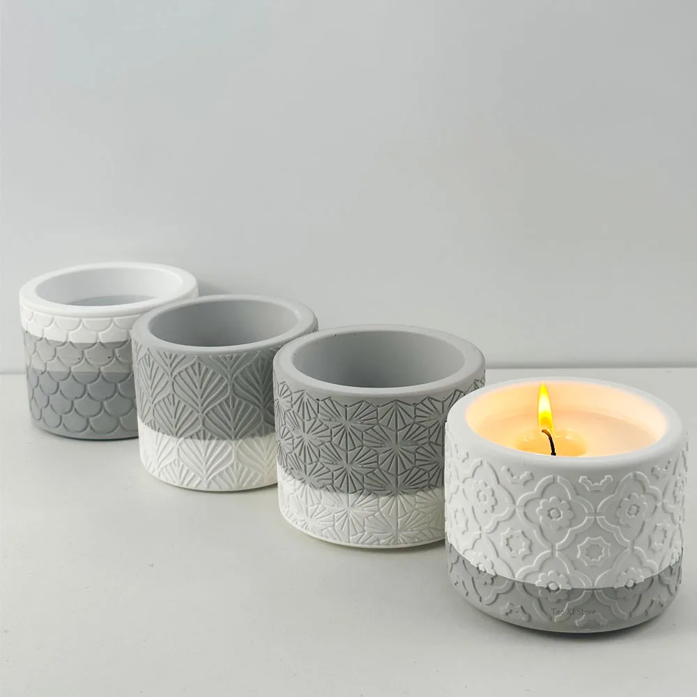 Concrete Flower Pot Silicone Mold DIY Handmade Cylinder Plaster Cement Storage Box Molds Resin Candle Jar Making Home Decor silicone mold