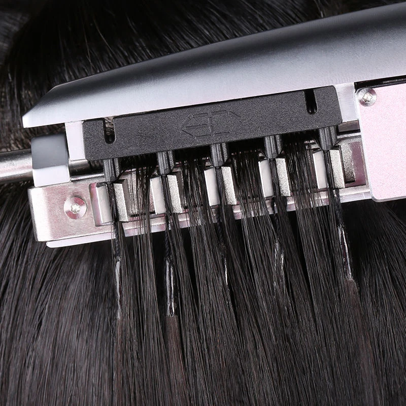 Straight 6D Human Hair Extension 2nd Generation Blonde Hairpeice 5 Rows 20pcs/Set Invisible Tiny Loop For Salon Hair Extension
