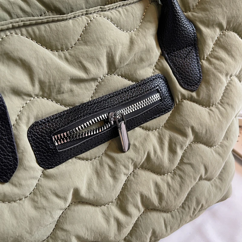 Frauen Handtasche Herbst/Winter Mode Raute Raum Baumwolle Anzug Schulter Tasche Große Kapazität Einfarbig Alle-Spiel Einkaufstasche – Detail 16