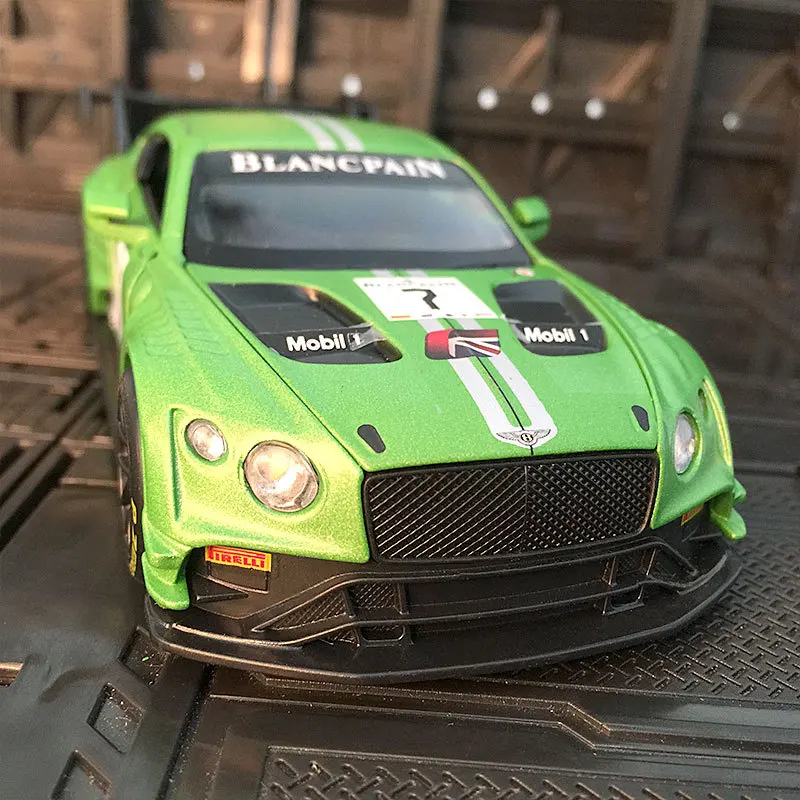 

Новинка 1:32 литая Игрушечная машина для мальчиков Bentley Continental GT3 модель автомобиля из сплава металлическая модель автомобиля для детей миниатюрные масштабы коллекционные подарки