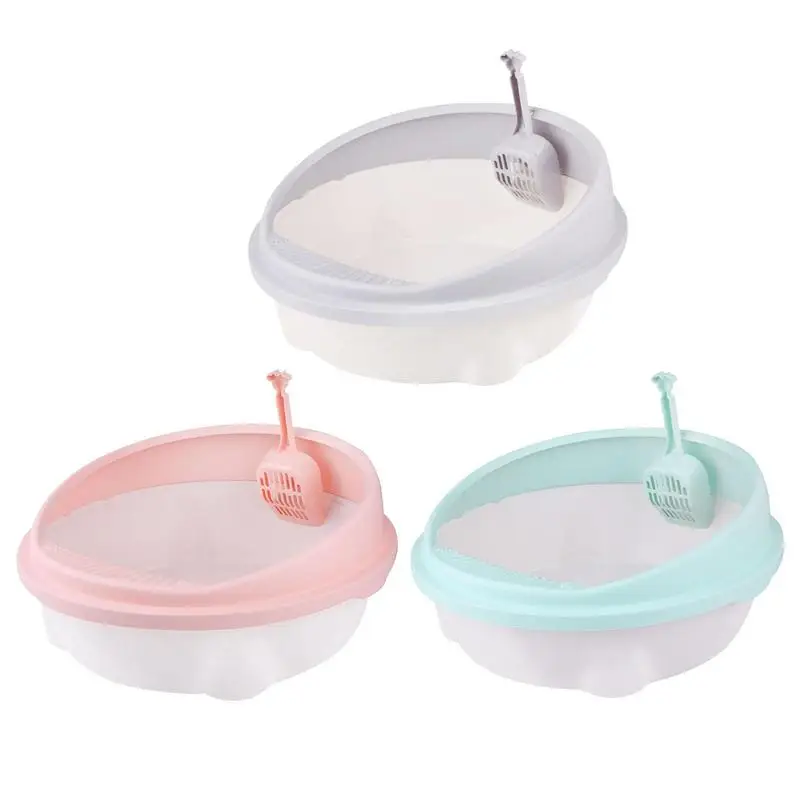 

Pet cat litter box semi-enclosed detachable anti-splash cat toilet Sandbox Kitten Tray Bedpan Cleaning Bath Basin Supplies