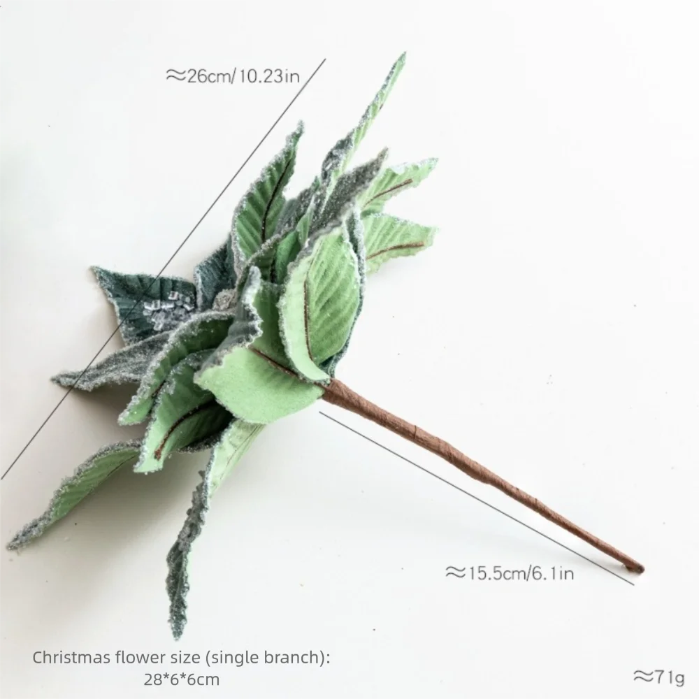 Faux Velvet Artificial Xmas Flower Large Size Vibrant Colors Festive Glitter Flower High-grade Merry Christmas