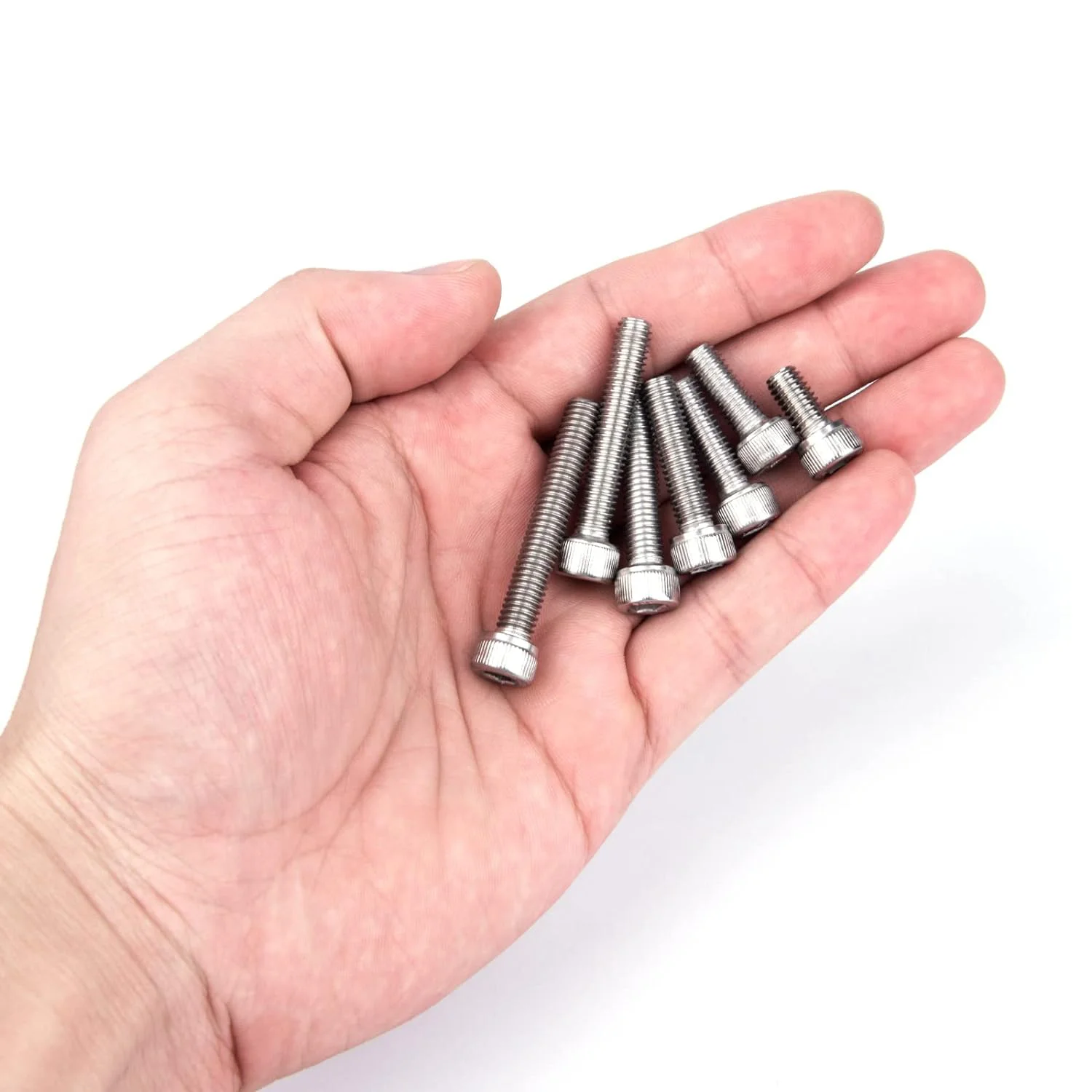 135 Pcs Stainless Steel Cylindrical Head Hex Bolts, standard SAE thread,M5 Metric Hex Head Screws, Nuts and Washers Combo Set