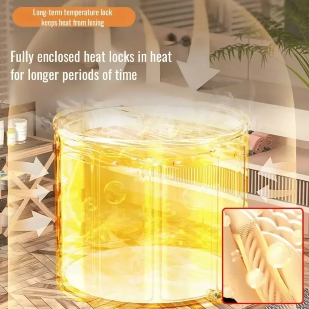 New foldable bathtub for adults, home use, bathroom bathtub with insulation cover, winter bathroom full-body bathing tub, SPA