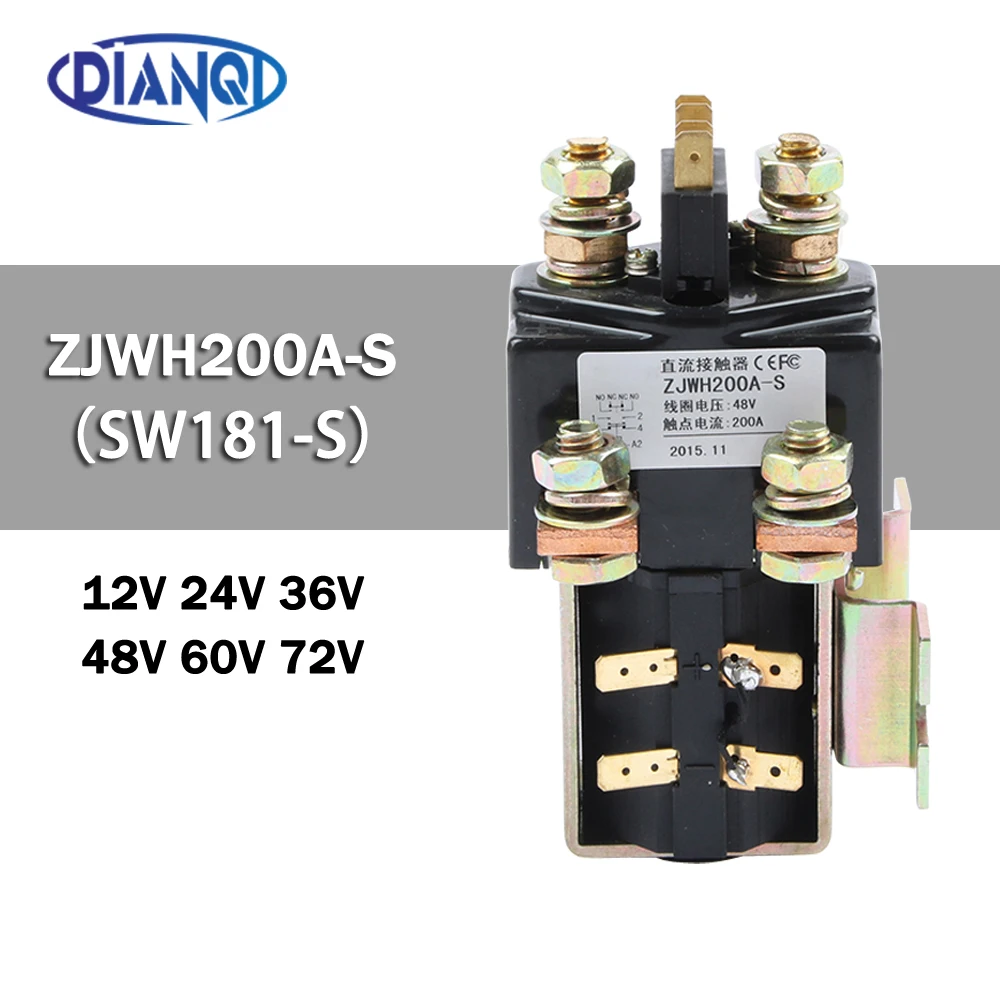 

SW181-S NO + NC 12V 24V 36V 48V 60V 72V 200A DC контактор