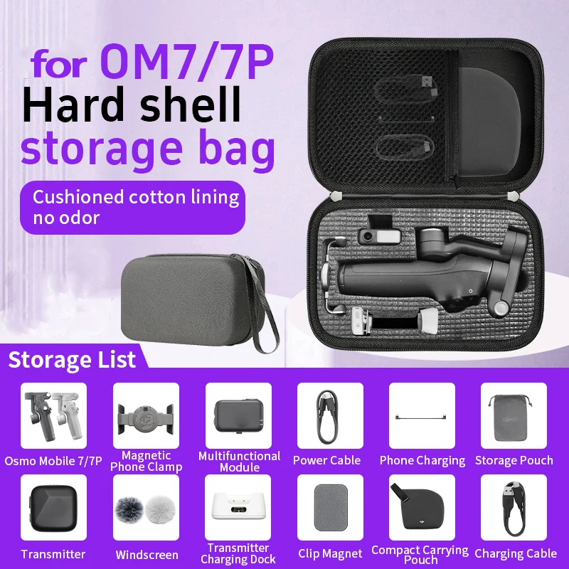 Étui de transport pour DJI Osmo Mobile 7/7P - Sac rigide anti-choc