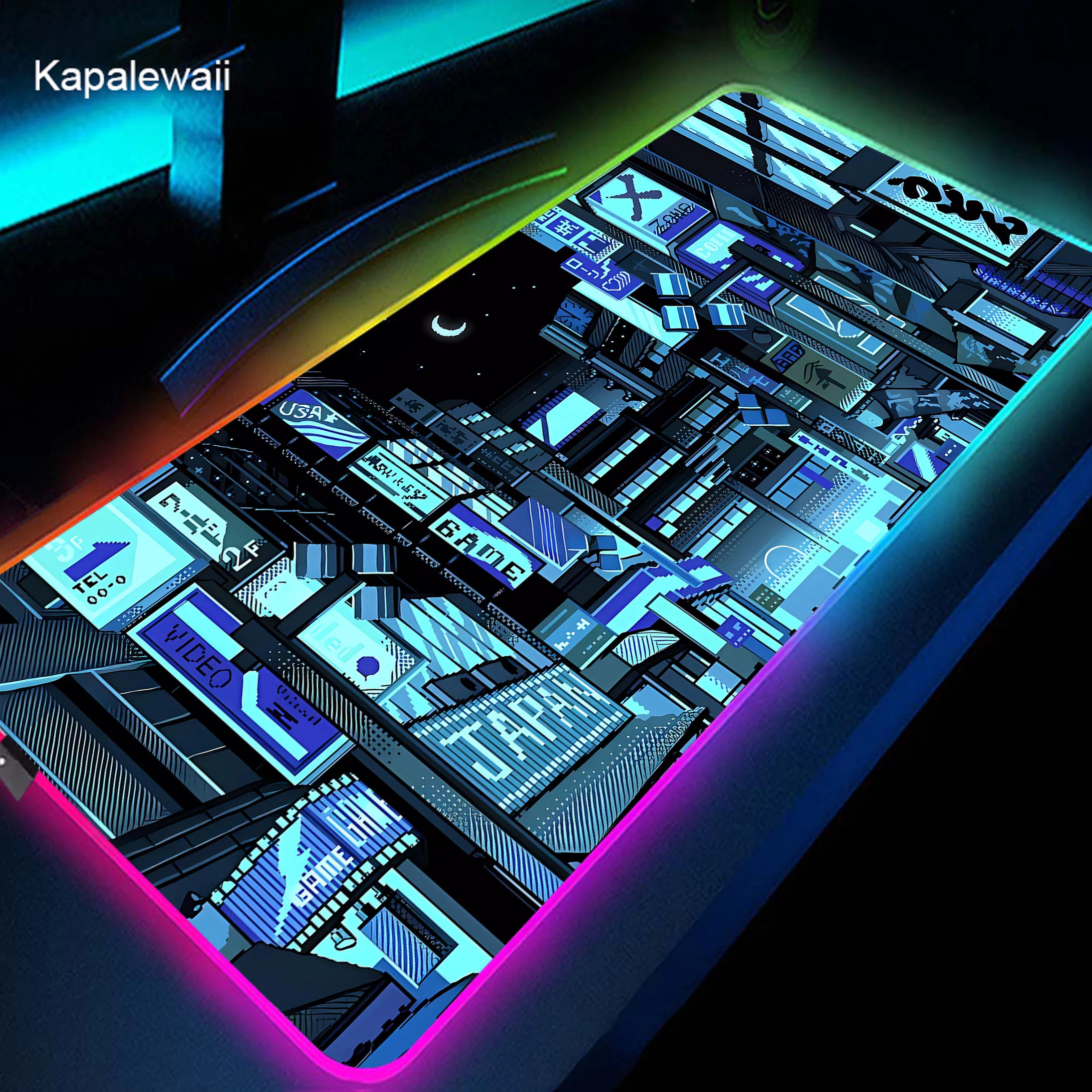 

RGB Neon Mouse Pad Large PC Carpet Gaming LED Backlight Mouse Mat Deskmat XXL 90x40cm Game Mousepad Gamer Luminous Mousemat