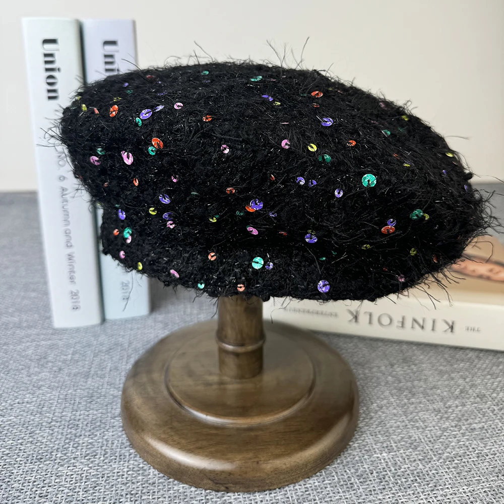 Children Beret Vintage Wool Berets Green Plaid Autumn Winter French Octagonal Peaked Hats Painter Hat Street Military Women Girl