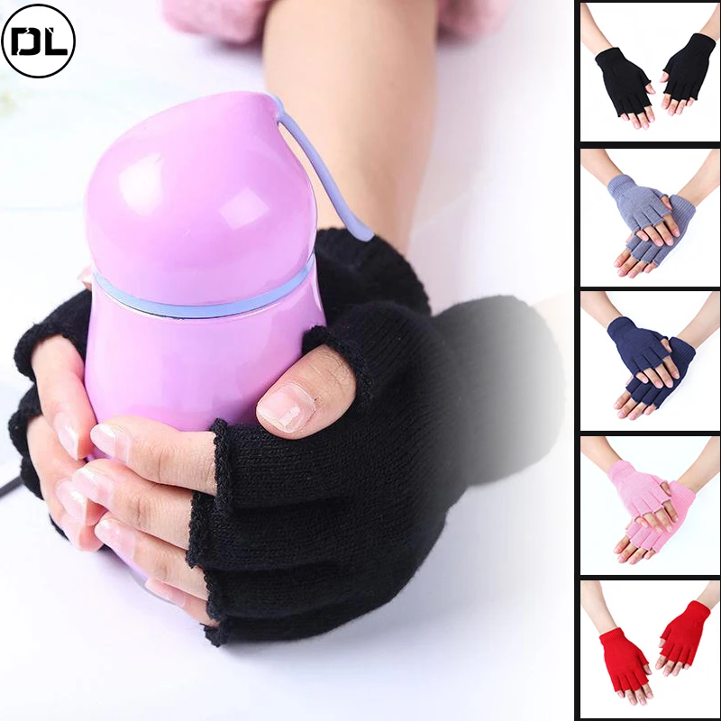 

Half Finger Fingerless Gloves Unisex Outdoor Mittens Short Winter Warm Glove Women Men Knit Gloves Elastic Comfort Glove