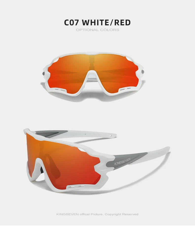 KINGSEVEN 2022 Patent Design Mountain Cycling Sunglasses Men Polarized Sports Sun Glasses Goggles Men's Women Outdoor Eyewear