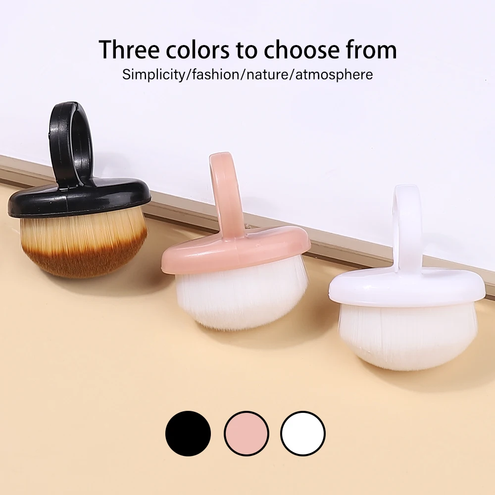 1Pcs Plastic Nails Art Dust Cleaning Brush Buckle Brush Oval Gel Dust Cleaning  Make Up Ring-shaped Brush Manicure Tools 4