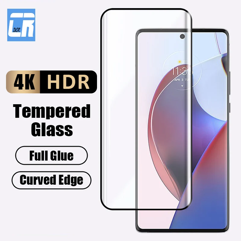 

4K Curved Tempered Glass For Motorola Edge 40 30 Ultra Fusion Neo Full Glue Screen Protector For Moto X40 X30 X30 Pro Glass Film