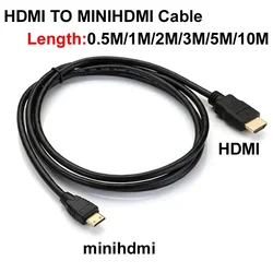 High - Speed 1080p 3D Gold - Plated Mini HDMI to HDMI Cable - 3m