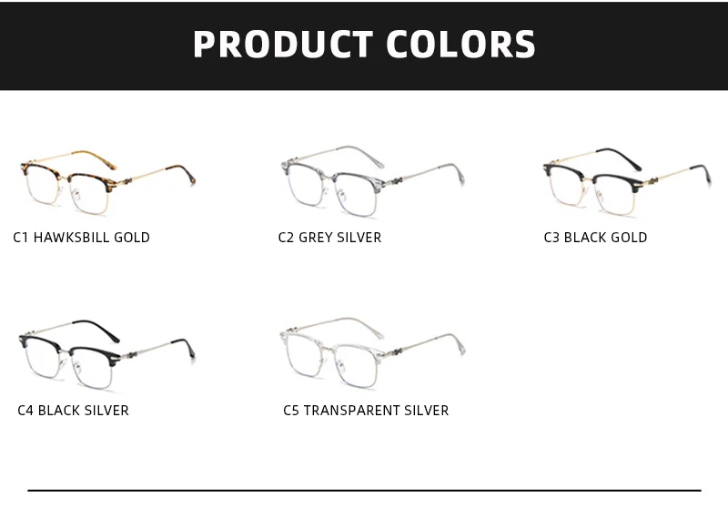 Luxus Halb-felge Anti-blaues Licht Gläser Männer Fashion Square Browline Männlichen Brille Täglichen Gebrauch Computer Telefon Brillen – Detail 5