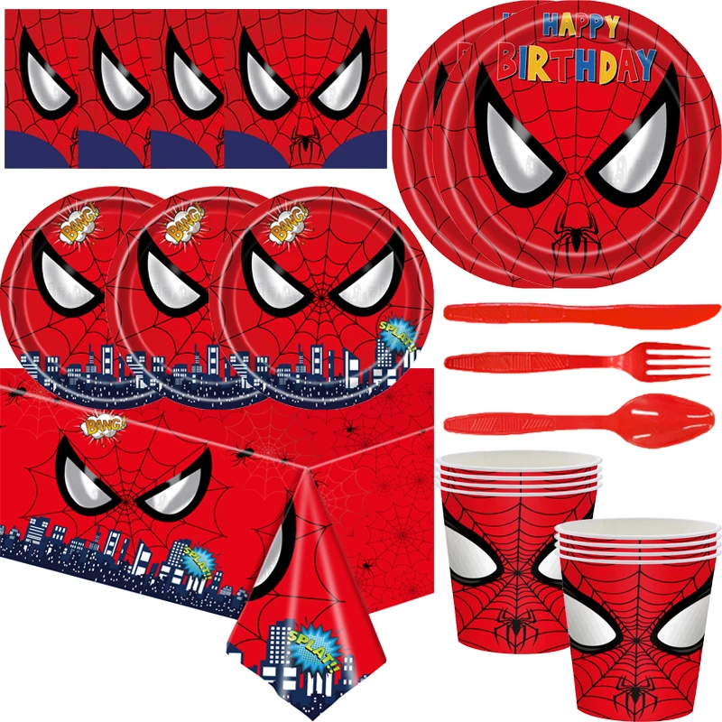 Disney Red Spiderman Party Spidey Supplies Cup Plate Tovagliolo Tovaglia Party For Boys Birthday Baby Shower Party Decoration