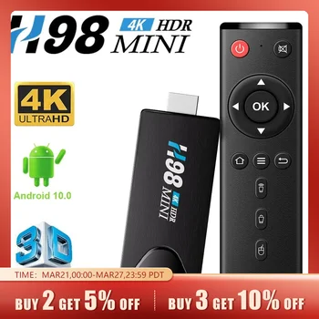 미니 TV 스틱 스마트 TV 박스, 미디어 플레이어, 안드로이드 TV 박스, 안드로이드 10, 4K HD, 2G, 16G, H.265, 2.4G, 5G, 듀얼 와이파이, TV 리시버, 셋톱 박스