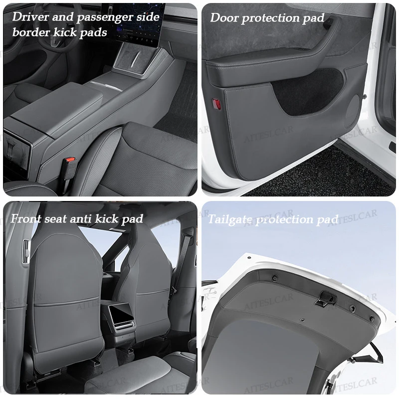 8-Piece Door Sill Protector Set - Anti-Kick Entry Cover Pads and Mats for Enhanced Vehicle Protection