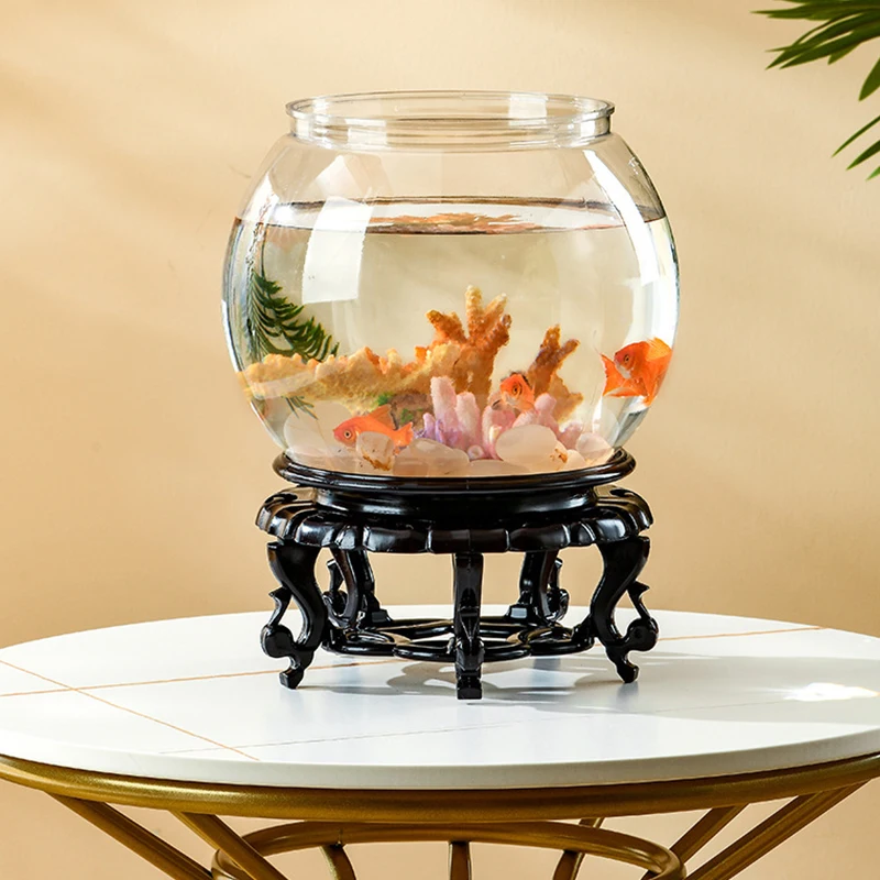 Portable Round Fish Bowl Small Aquariums fish aquarium For Small Ornamental Fish And Reptiles High Transparency Glass Good View PET Material