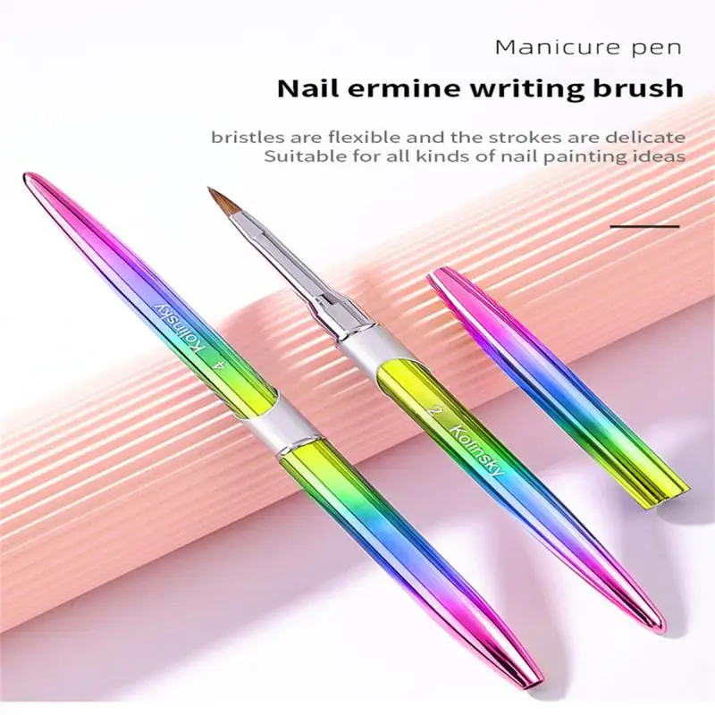 1pcs Acrylic Kolinsky Nail Brush 3d Pure Handmade Round Shape Nail