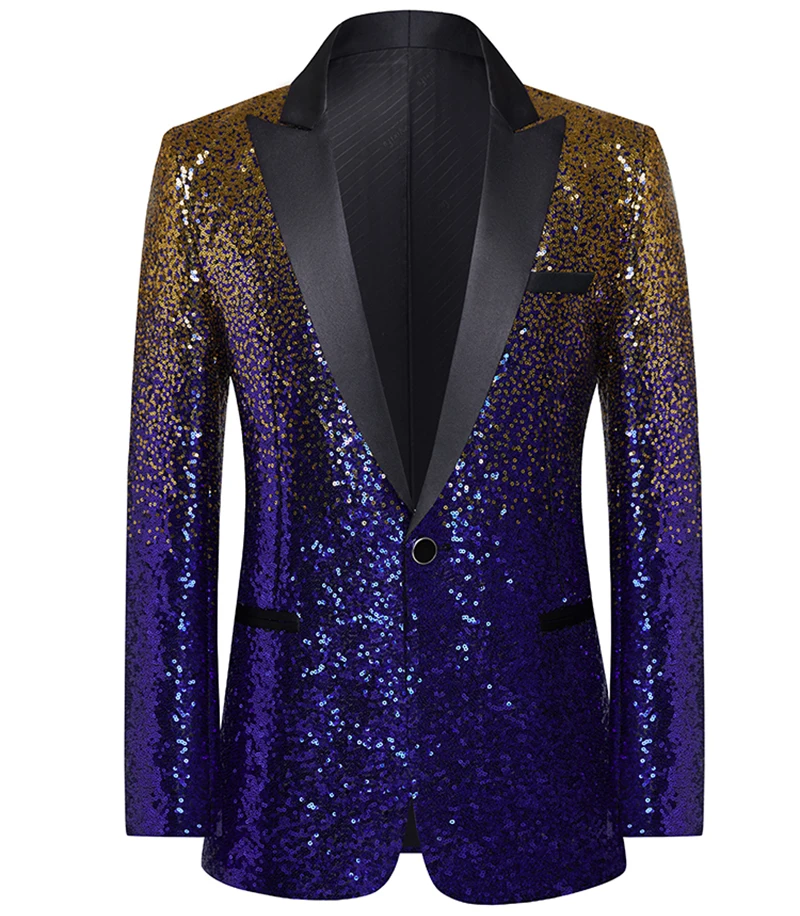 

Personality Sequin Suit Jacket Men's Slim Casual Dress Nightclub Male singer Stage Performance Wear