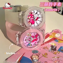 

HelloKitty 2022 New Watch Children Student Cartoon Cute Kitty Luminous Silicone Hour Hand Watch