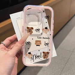 Whimsical Cartoon Dog & Cat Bow Phone Case Cover - Galaxy S23 Ultra (FE - T1884)