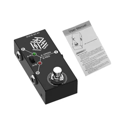 Compact ABY Box Line Selector Guitar Pedal with Bidirectional Transmission and Anti-Slip Metal Casing (Black)