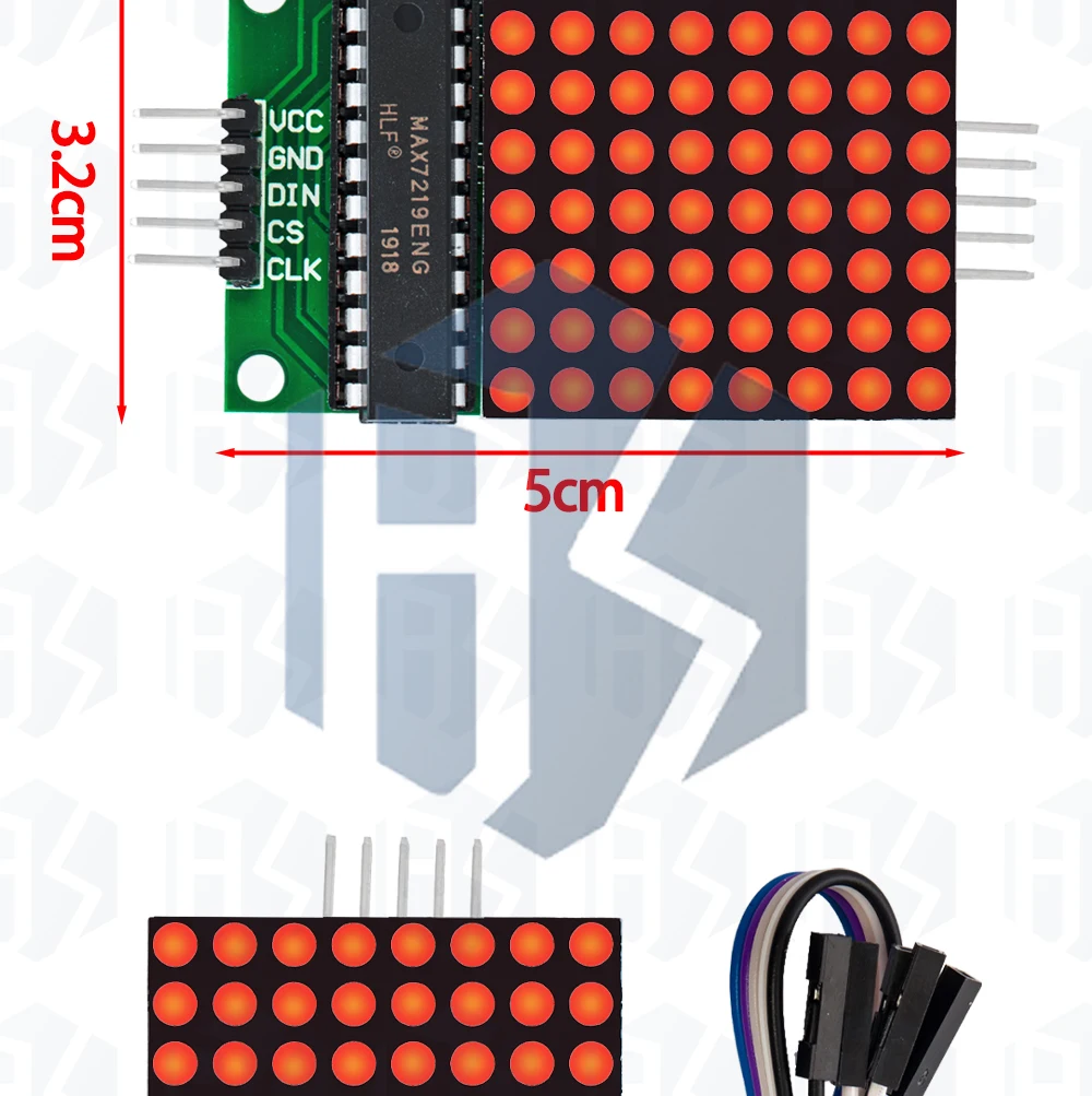 1 Stück egbo max7219 Punkt matrix modul für Arduino Mikro controller 4 in einem Display mit 5p Leitung – Detail 7