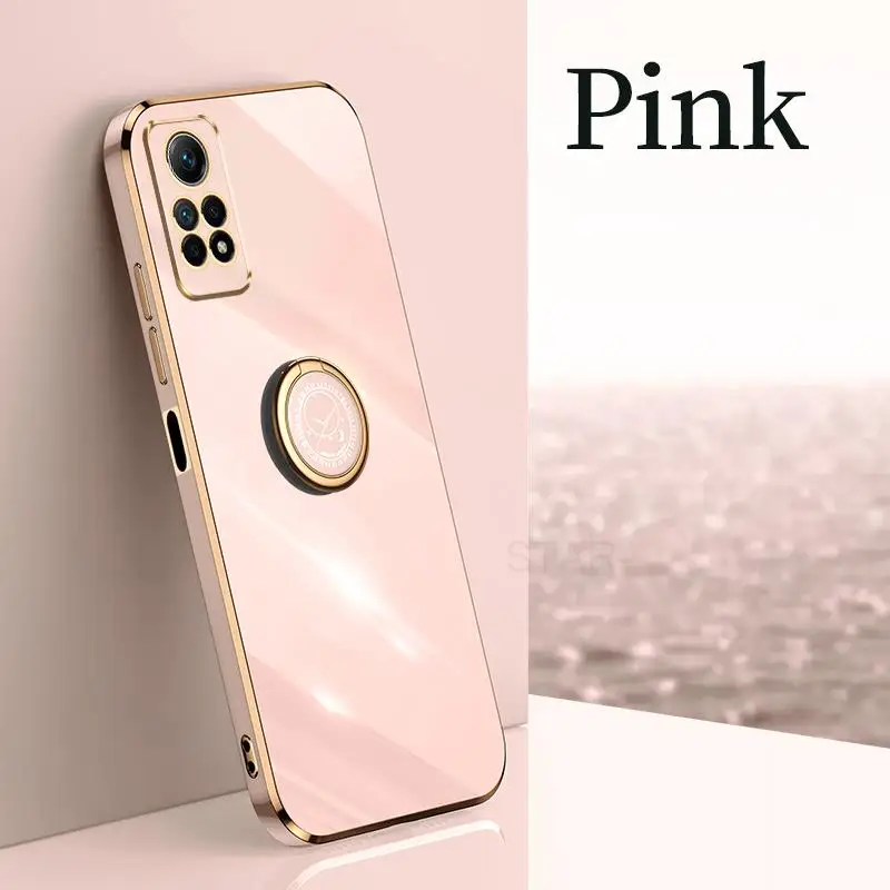 Luxury Plating Ring Holder Phone Case with Silicone Stand