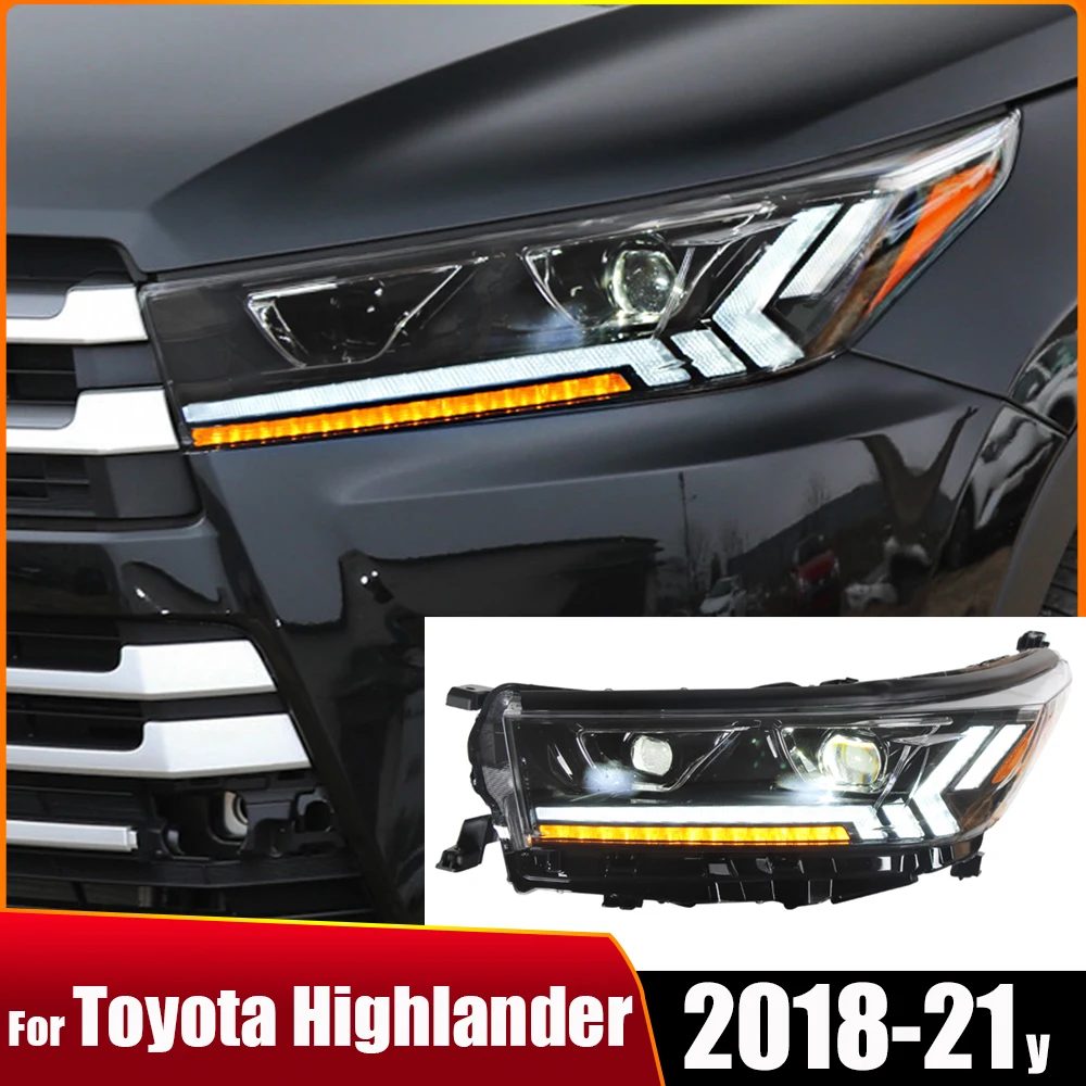 

Car Styling For Toyota Highlander Headlights 2018 2019 2020 2021 Front DRL High Low Beam LED Dynamic Turn Signal Lights Assembly