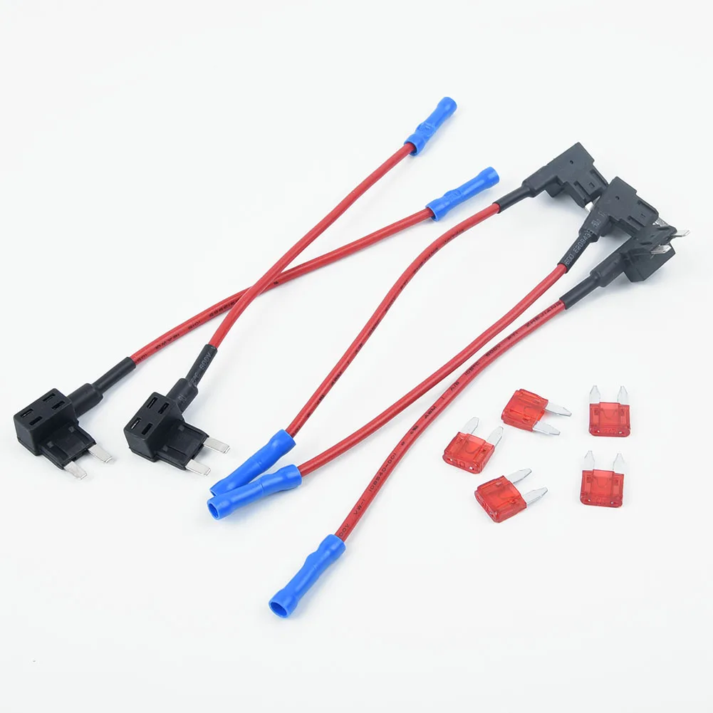 12V Add A Circuit Mini Blade Fuse Holder Standard ATM APM Piggy Back Fuses Tap Car Fuse Box Fusible Alarm Accessories 5Pcs/Set fuse holder fuse box holder fuse box