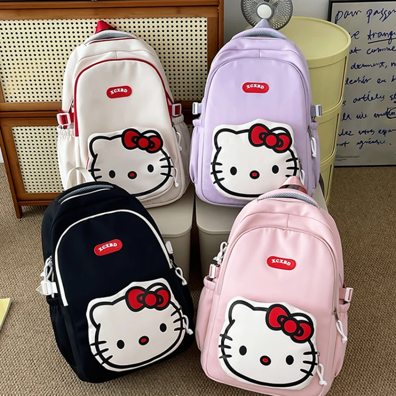 Hello Kitty New Backpack Fashionable Cute Large Capacity Backpack Junior High School High School Student School Bag Women