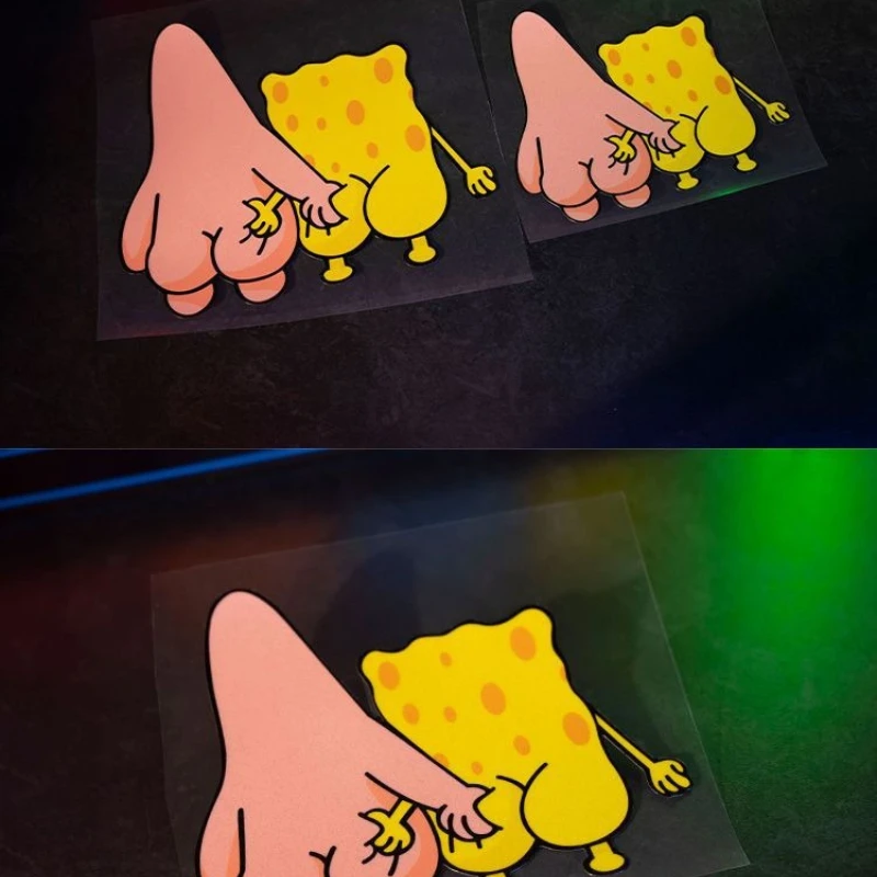 SpongeBob SquarePants Car Stickers Cartoon Personalized Creative Electric Car Stickers Scratches Window Decoration Stickers 6