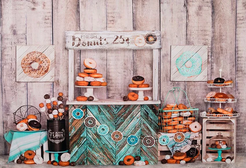 Mehofond Photography Background Donut Grow Up Donut Shop Sweet Girl 1st Birthday Party Cake Smash Decorati Backdrop 