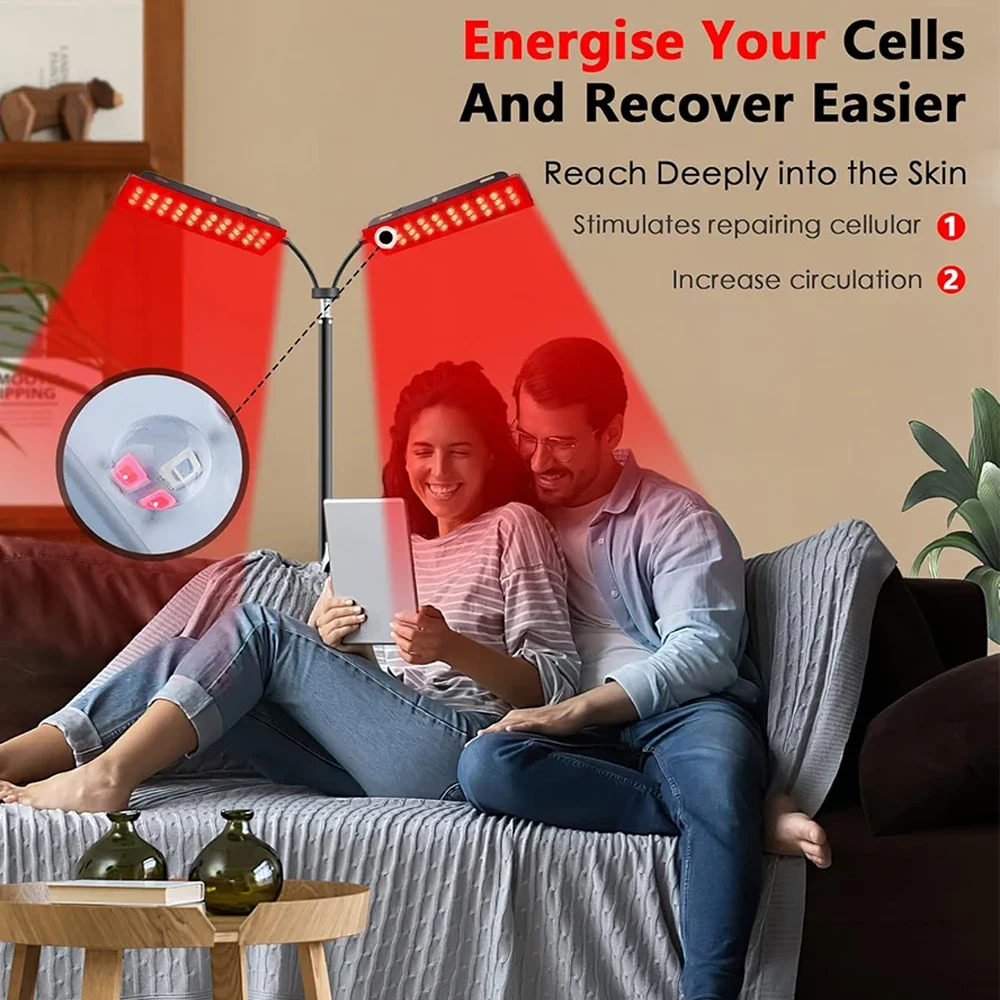 LED Red Light Therapy Lamp LED Infrared Light Therapy 660nm&850nm Near Infrared Device Full Body Pain Relief Skin Care