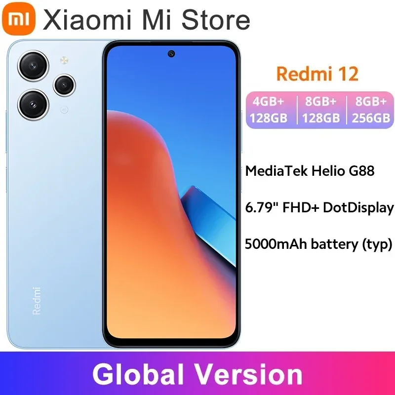 Versione Globale Xiaomi Redmi 12 Mtk Helio G88 18W Ricarica 90Hz Display 50Mp Ai Triple Camera Ip53 5000Mah Batteria