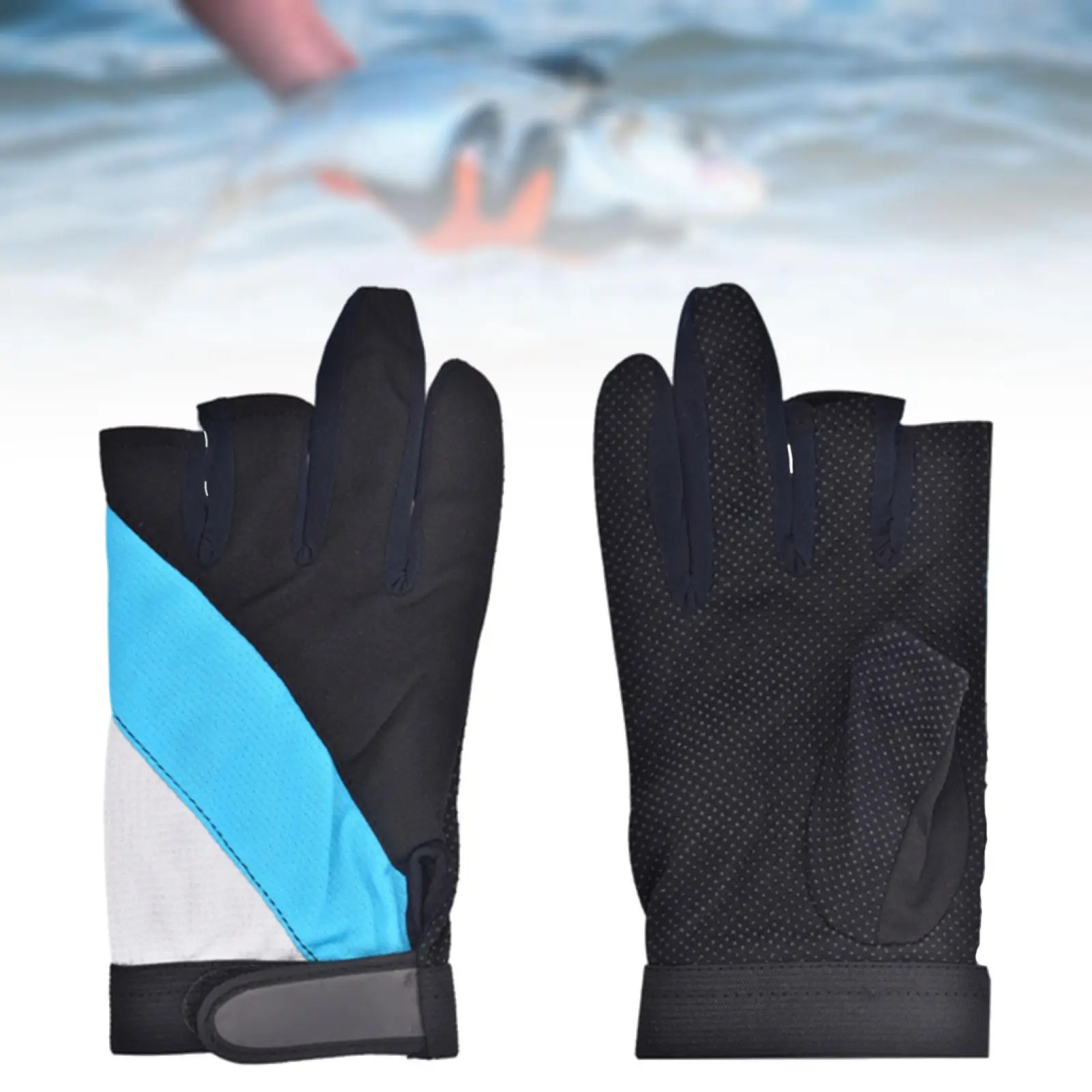 3 Cut Fingers Gloves Fishing Accessories Mittens for Kayaking Hiking Cycling