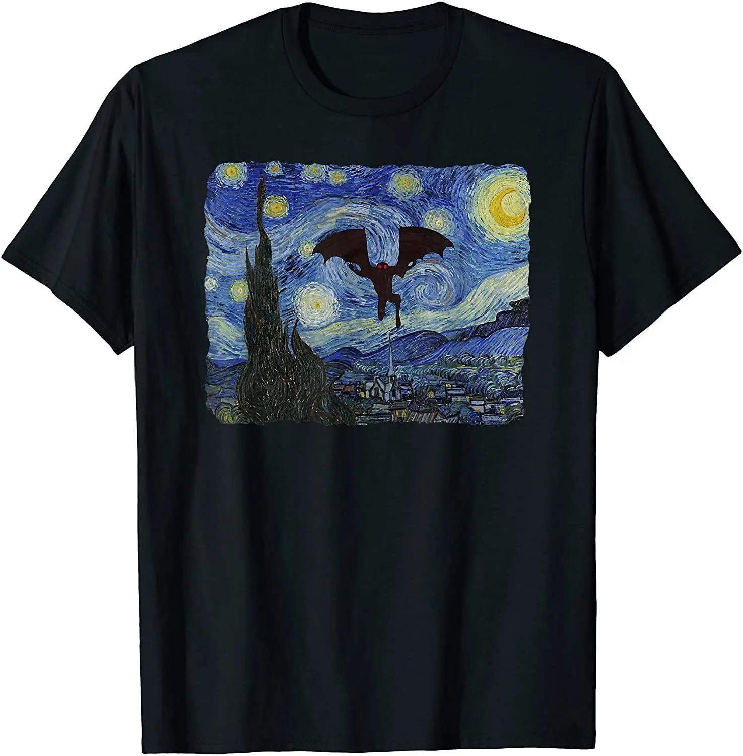 New Limited Mothman Shirt Starry Night Cryptid T-Shirt
