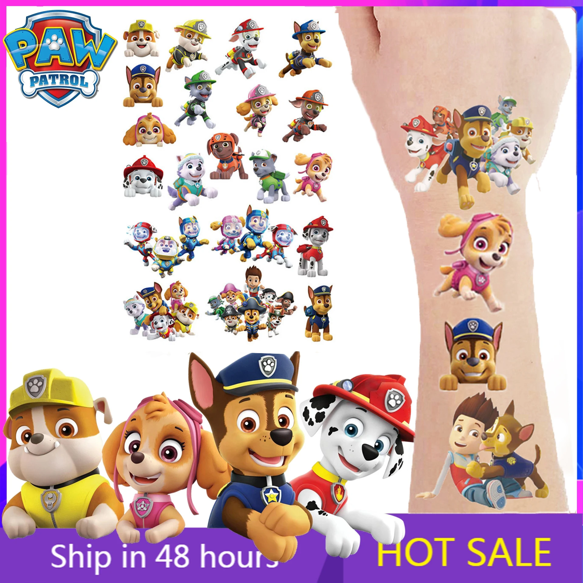 PawPatrolTattooStickersPatPatrouilleChaseSkyeRyderStickers