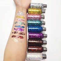 Cosmetic Chunky Body Glitter Primer Gel Glitter Face Body Gel Sequins Glow Powder Liquid Eye Shadow Lips Nails Hairs Makeup 1