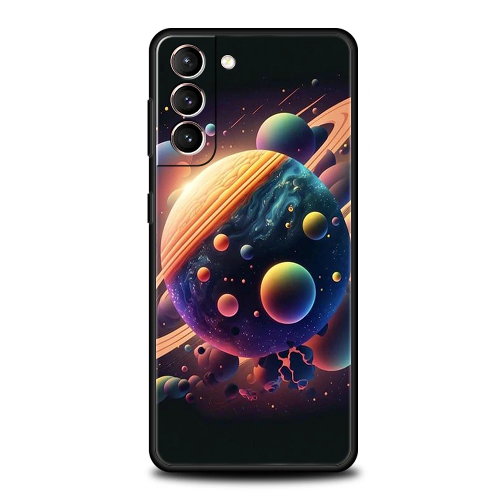 Galaxy Stars Silicone Phone Case - Beautiful Planet Design