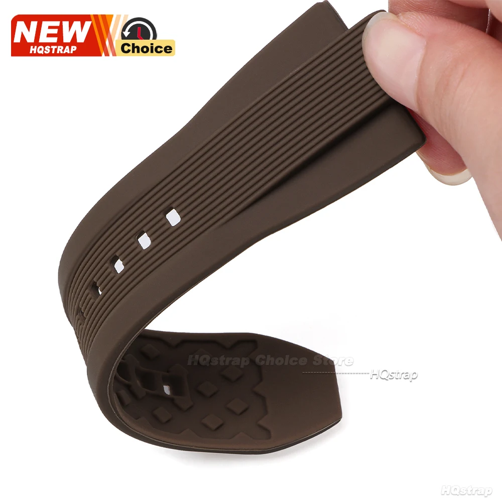 Convex End 13mmx29mm Silicone Strap - Men's Rubber Wristband Accessory