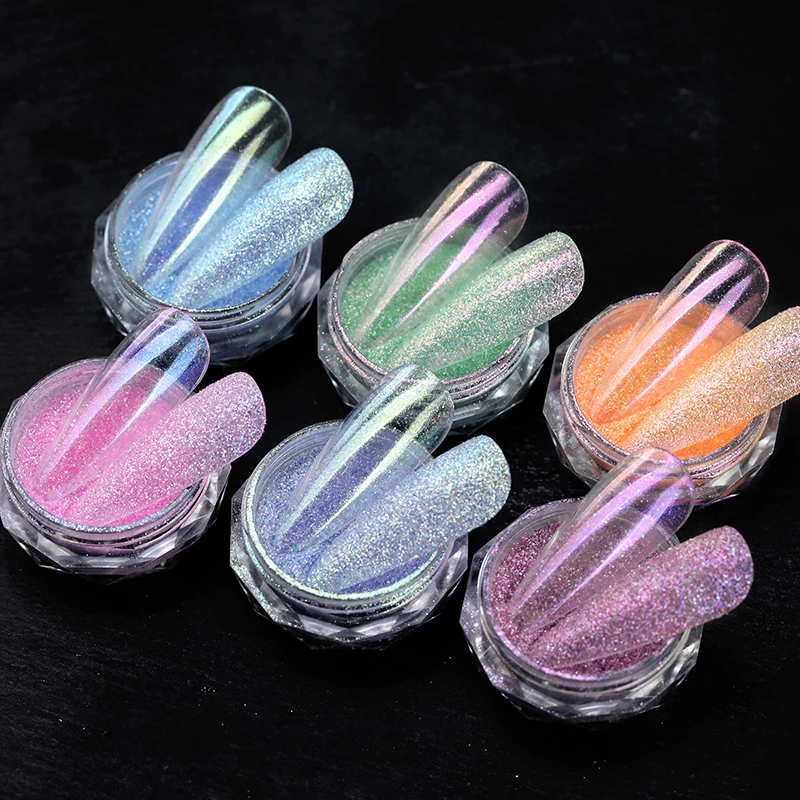Aurora Nail Glitter Powder Shinning Pigment Purple Blue Pearl Nail Dust DIY Accessories Manicure Sugar Effect Decorations