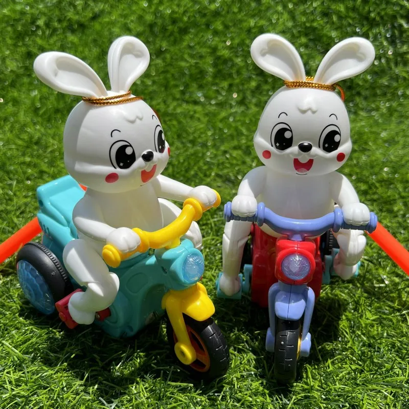 

Kids Christmas Handheld Lanterns Colorful Cartoon Cute Radish Rabbit Electric Tricycle Lantern Toys Children Light-emitting Toys