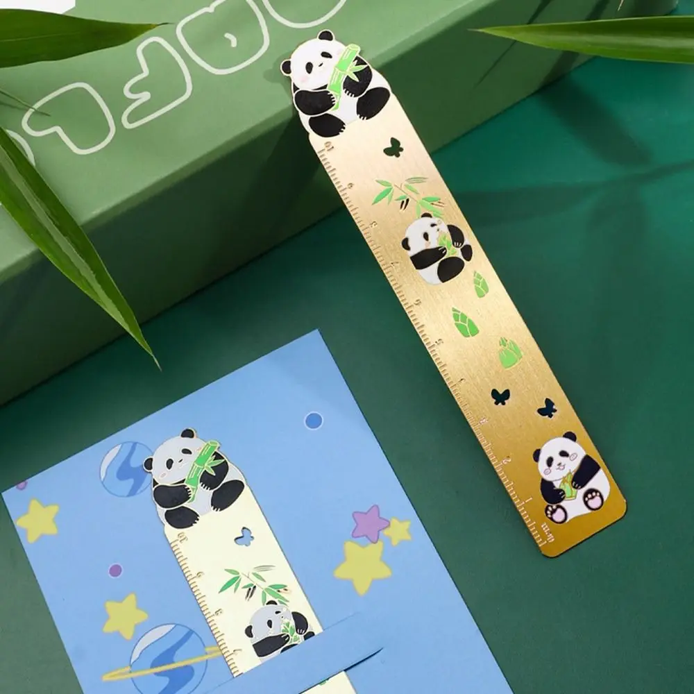 Hollow Metal Panda Bookmark Chinese Style Pendant Book Clip Book Holder Ruler Retro Pagination Mark School Office Supplies