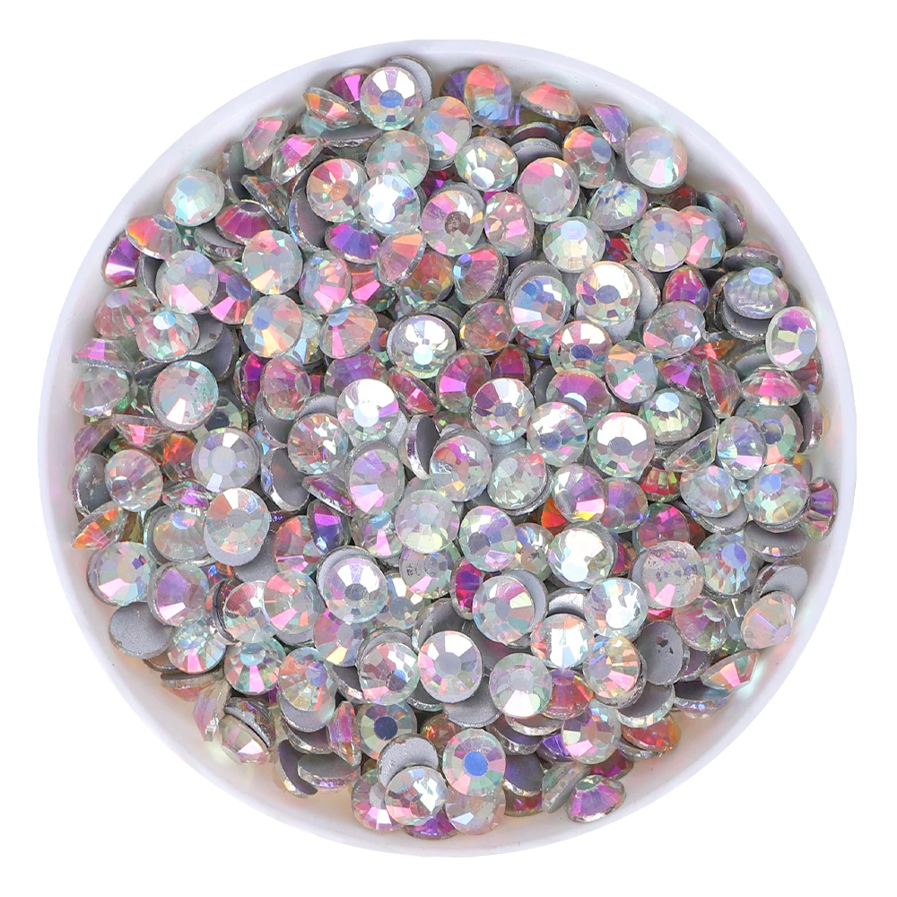 QIIY SS6-SS30 Neue Farben Glas Kristall Strass Flatback Glitter Strass Steine Für Nail art Zubehör DIY Handwerk Dekoration – Detail 4